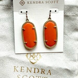 Kendra Scott Orange Gold Danielle Drop Earrings